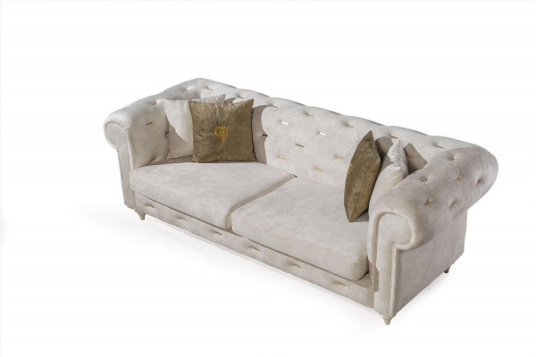Witte 2-zits Designer Chesterfield bank Luxe woonkamer 2-zits bank