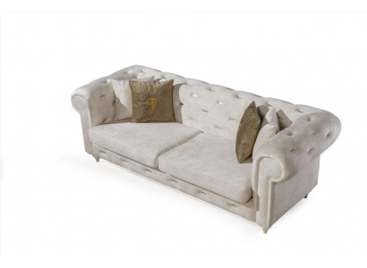 Witte 2-zits Designer Chesterfield bank Luxe woonkamer 2-zits bank