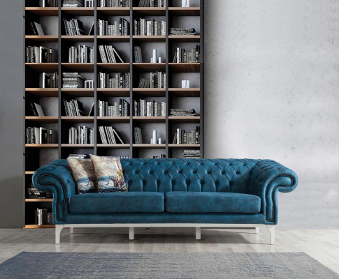 3-zits gestoffeerde banken Woonkamerbanken Modern Stijl Designer Meubels Bank