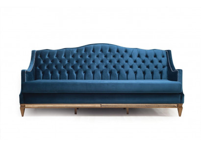 Blauw Chesterfield driezits Relax Lounge Sofa Woonkamer 3-zits.