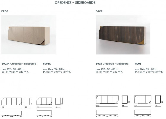 Sideboard Ladekast Design Inrichting Lowboard Ladenkasten Italiaanse meubels Nieuw