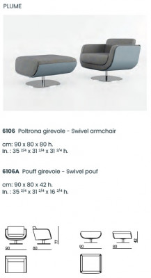 Draaibare fauteuil Ontwerp Bizzotto Woonkamer Italiaanse meubels Relaxfauteuil