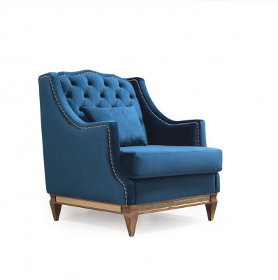 Blauwe luxe Chesterfield fauteuil Woonkamer Lounge Designer Meubels Nieuw