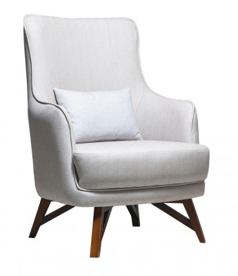 Witte relaxfauteuil, moderne woonkamer met armleuningen, eenzitter.