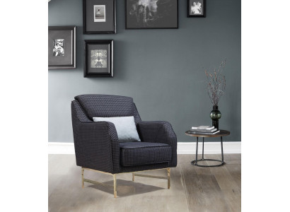 Grijze fauteuil van roestvrij staal, eenzitter woonkamer fauteuil met armleuning nieuw