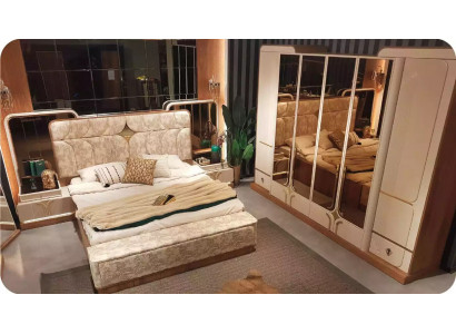 Garnituur Luxe Slaapkamer Tweepersoonsbed Bed Set 4-delig Beige Modern
