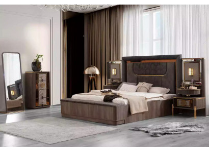 Grijs beddengoed tweepersoonsbed set 6-delig bed slaapkamer stof ladekast nieuw