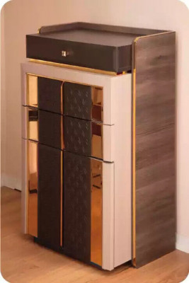Luxe dressoir dressoir bruin goud houten kast slaapkamer dressoirs.