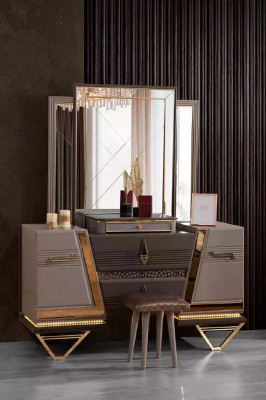 Kaptafel make-up tafel meisje Console tafel Console Grijs Luxe Hout