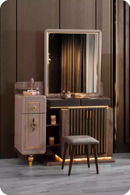 Slaapkamer Luxe Kaptafel Spiegel Console Tafel Make-up Bruin