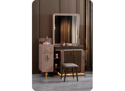 Slaapkamer Luxe Kaptafel Spiegel Console Tafel Make-up Bruin