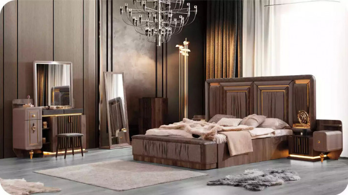 Slaapkamer Luxe Kaptafel Spiegel Console Tafel Make-up Bruin
