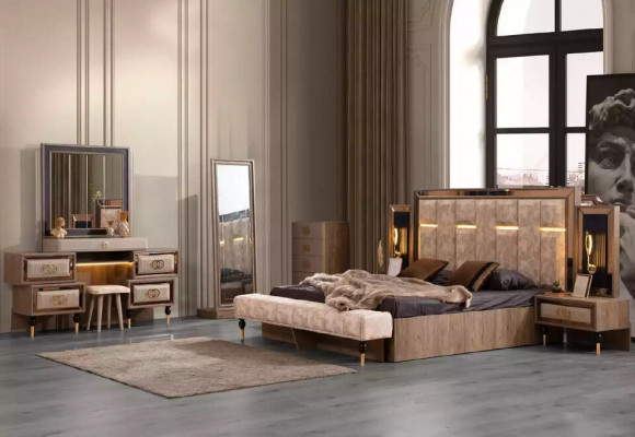 Luxe kaptafel make-uptafel console tafel Beige hout console.
