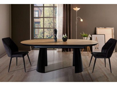Eettafel Ovale eettafel Uitschuifbare keukentafel Hout Bruin