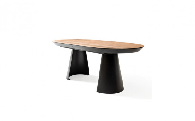 Ovale eettafel Keukentafel Uitschuifbaar Design Hout Bruin Tafel