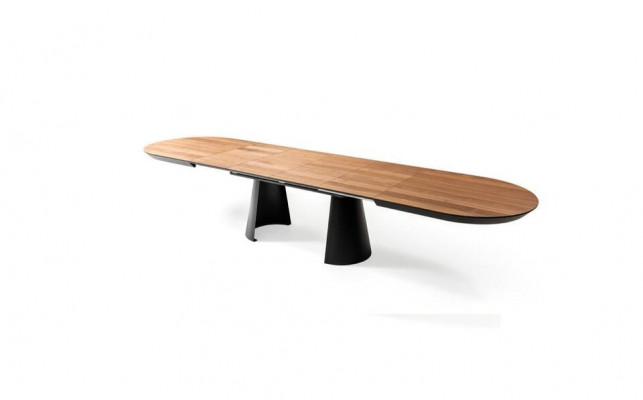 Ovale eettafel Keukentafel Uitschuifbaar Design Hout Bruin Tafel