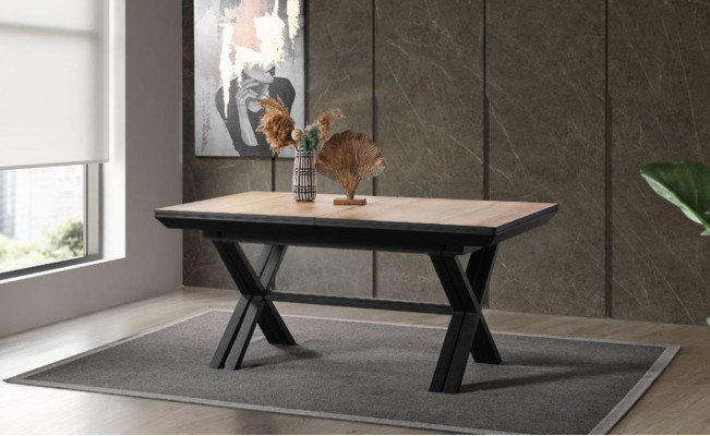 Grote tafel, conferentietafels, eettafel Uitschuifbare houten bruin XXL