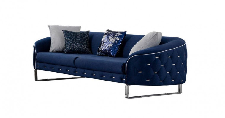 Designer bankstel 3-zits Chesterfield bank gestoffeerde sofa's ontwerp blauw