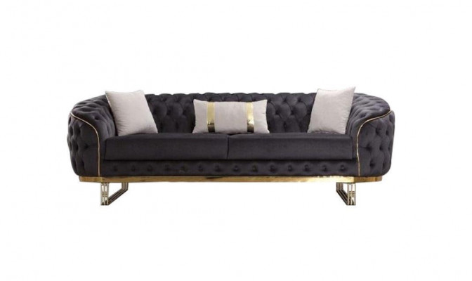 Designer bank 3-zits stof bank gestoffeerde banken design bruin Chesterfield