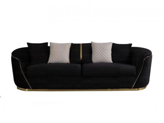 Designer 3-zitsbank Luxe houten meubels Textiel gestoffeerde bankstof