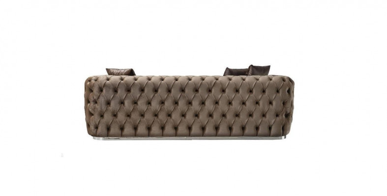 Bankstel 3-zits gestoffeerd bruin textiel zitontwerp bank modern Chesterfield