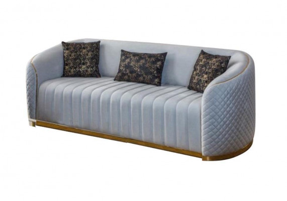 Bank Luxe Woonkamer Modern Driezits Meubelbank 3-Zits Hout Stof