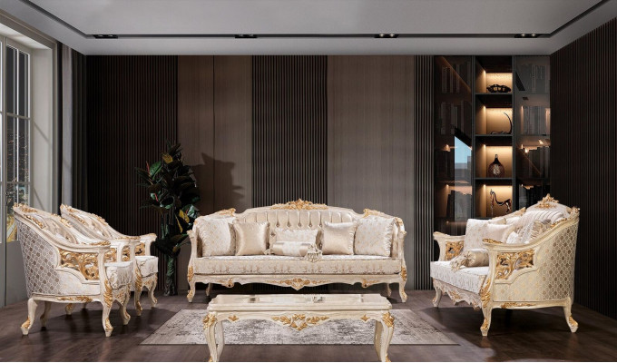Luxe Chesterfield bankstel set zitgroep 3+3+1+1 zits bank ontwerper groep 4-delig. Nieuw.