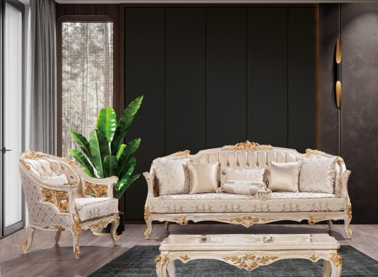 Luxe Chesterfield bankstel 3+1 zitter Klassieke bankstel Barok gestoffeerde zitplaats.