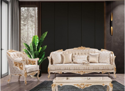 Luxe Chesterfield bankstel 3+1 zitter Klassieke bankstel Barok gestoffeerde zitplaats.