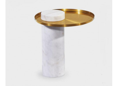 Stijlvolle ronde witte bijzettafel luxe salontafel woonkamermeubels.