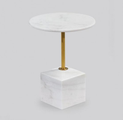 Kleine witte bijzettafel kunstmarmer woonkamer meubels bijzettafels