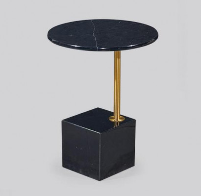 Moderne zwarte bijzettafel met marmeren uitstraling tafels voor in de woonkamer meubels