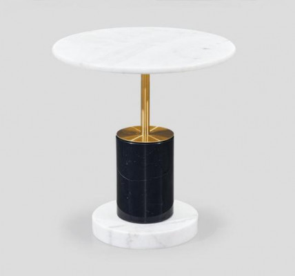 Witte marmerimitatie bijzettafel ontwerper ronde stijl bijzettafel tafel