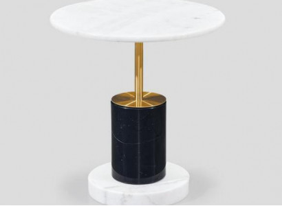 Witte marmerimitatie bijzettafel ontwerper ronde stijl bijzettafel tafel