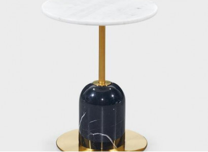 Zwart-witte metalen bijzettafel woonkamer Ronde bijzettafels tafel