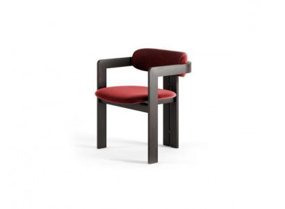 Luxe Rode Eetkamerstoel Houten Frame Designer Bekleding Eenpersoons Textiel
