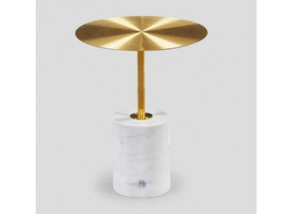 Luxe witte bijzettafel woonkamer kunstmarmer salontafel