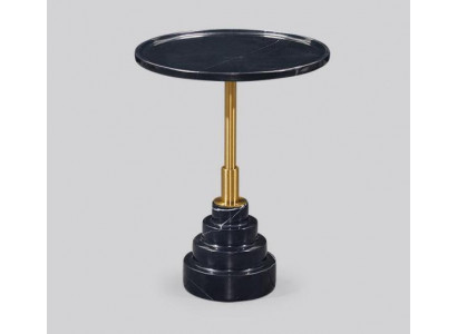 Moderne zwarte salontafel luxe marmeren bijzettafel rond woonkamer