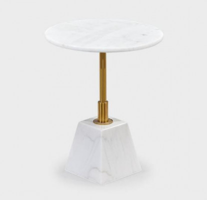 Gouden-witte bijzettafel Stijlvolle woonkamer Marmeren ronde tafels.