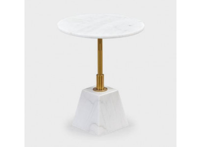 Gouden-witte bijzettafel Stijlvolle woonkamer Marmeren ronde tafels.