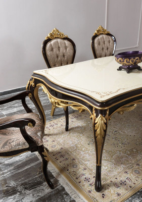 Luxe eetkamerset eetkamer eettafel stoelen hout 10-delig bruin dressoir