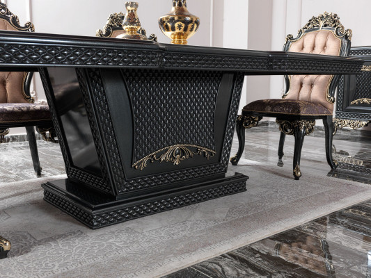 Eetgroep Eetkamer Eettafel Stoelen Hout Set van 12 Grijs Barok dressoir