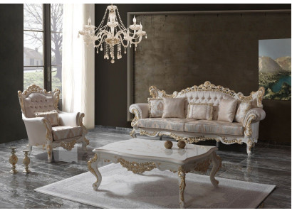 Luxe bankstel complete bankstel Beige gestoffeerde bankstoffering stoffen bank