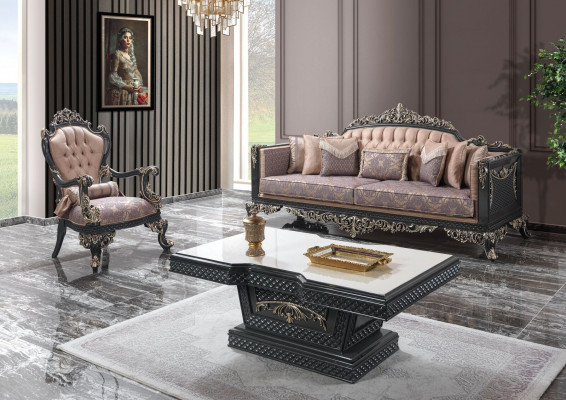 Luxe volledige bankstel bankstel stoffen bank bruin gestoffeerde bank