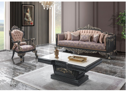 Luxe volledige bankstel bankstel stoffen bank bruin gestoffeerde bank
