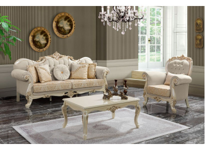 Bank Bankstel Bank Bankstel Stoffenbank Beige Chesterfield Set Banken