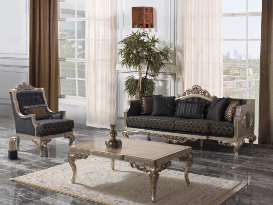 Woonkamer bankstel gestoffeerde bank Chesterfield bankstel Grijs Stof Woonkamer bankstel gestoffeerde bank Chesterfield bankstel Grijs Stof