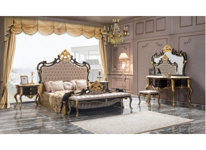 Dubbel beddengoed Chesterfield Luxe Slaapkamer Bed 6-delig Zwart bedden
