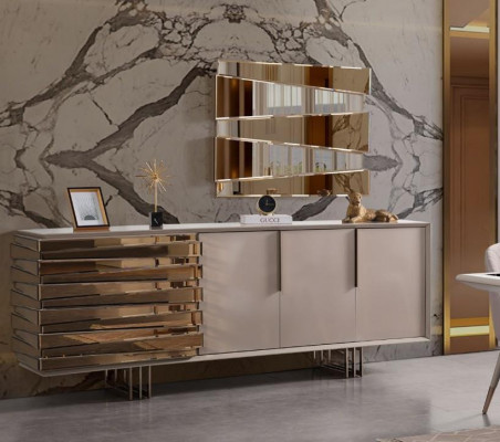 Luxe eethoek eetgroep eetkamer eettafel stoelen beige hout set 8-delig