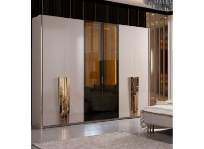 Kledingkast Moderne Kast Slaapkamerkasten Beige Hout Goud